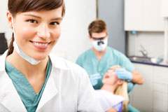 patient getting dental exam